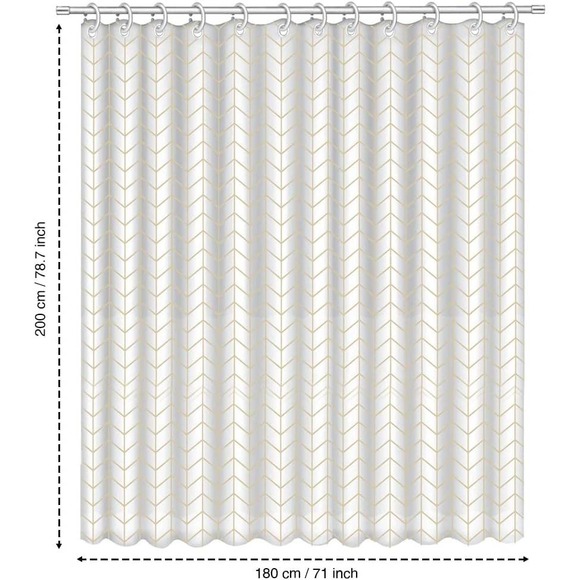 NIB Shower Curtain Mold- Mildew Resistant 71 x 71 Herringbone pattern - Picture 3 of 6